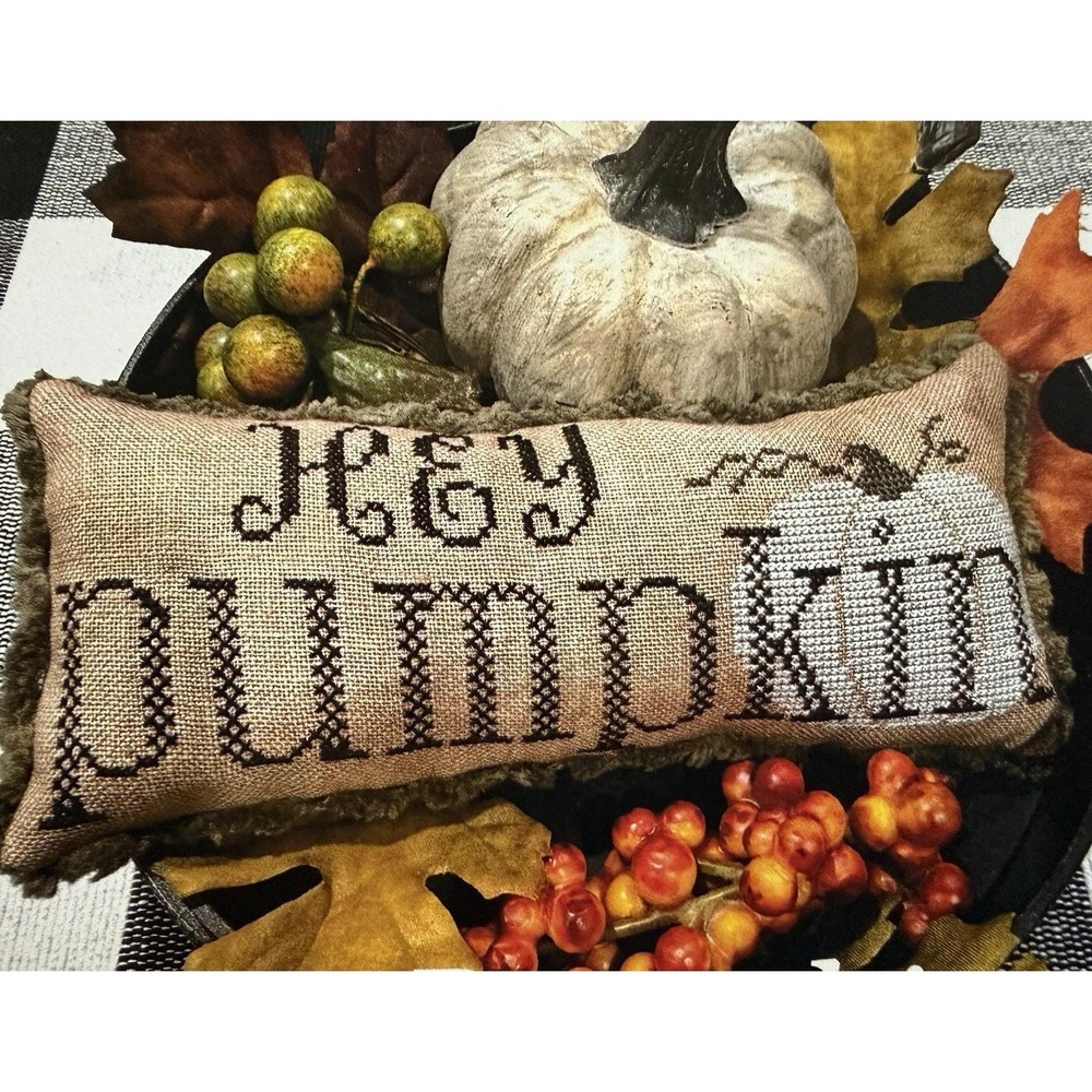 Hey Pumpkin Cross Stitch Pillow Pattern By The Scarlett House